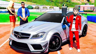 ОТЕЦ И СЫН В GTA 5 - ПАПА ПОДАРИЛ ШКОЛЬНИКУ МАШИНУ MERCEDES C63S ! ⚡ГАРВИН