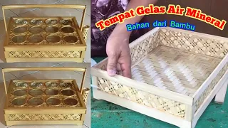 Cara Membuat Tempat Gelas Air Mineral Bahan dari Bambu ~ Kerajinan dari Bambu