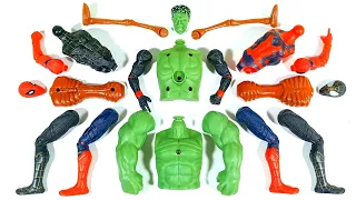 AVENGERS TOYS ASSEMBLE SIREN HEAD VS HULK SMASH VS SPIDERMAN VS BLACK SPIDER-MAN SUPERHERO