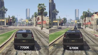 i7 7700K Kaby Lake vs i7 6700K Sky Lake GTAV Benchmark (Side By Side Comparison)