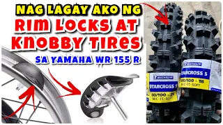 HOW TO INSTALL RIM LOCKS / TIRE LOCKS AND ENDURO KNOBBY TIRES ON YAMAHA WR 155 R FOR TRAIL RIDE.