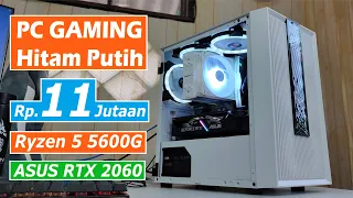 Rakit PC Gaming Hitam Putih With Ryzen 5 5600G + RTX 2060