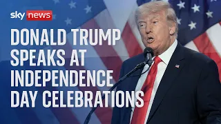 Former US President Donald Trump delivers speech ahead of Independence Day