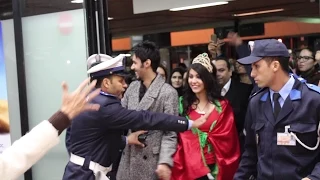 لحظة دخول واستقبال ابتسام تسكت وعبد السلام في مطار محمد الخامس video HD