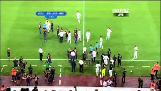 Real Madrid vs Barcelona Supercopa Brawl in English, August 17, 2011 Fabregas, Ozil, Villa Red Card