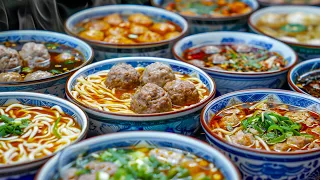 Amazing! FOOD STALL on Floating Market/ Meatball Noodle Soup & Fresh Fruit Cutting