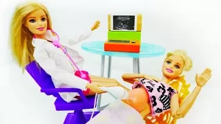 Barbie Baby Doll & Barbie. A Doll Visits Barbie doctor.