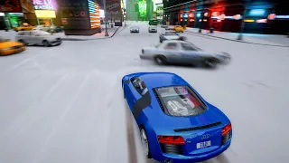 GTA 4 WINTER CRASH TEST OF REAL CARS  WINTER MOOD (WINTER CRASH TEST #21)