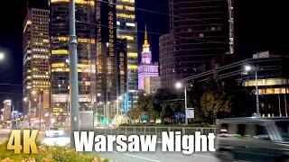 NIGHT WALK: Warsaw 🇵🇱 Poland Views (Ultra HD 4K HDR) Walking Tour Video September 2022