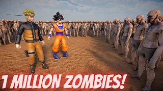 GOKU & NARUTO SURROUNDED BY 1 MILLION ZOMBIES | Ultimate Epic Battle Simulator 2 UEBS 2