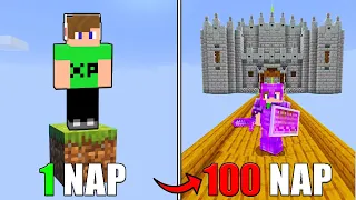 100 NAP EGY BLOCKON A MINECRAFT-BAN! 😱