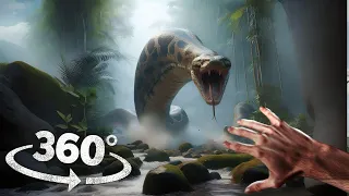 360° Titanoboak Snake Chase on Snake Island VR 360 Video 4K Ultra HD