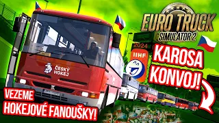 VEZEME HOKEJOVÉ FANOUŠKY V AUTOBUSECH KAROSA! | ČESKÁ MAPA CENTRAL BOHEMIA | EURO TRUCK SIMULATOR 2