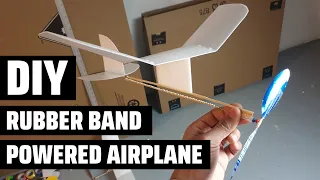 DIY Rubber band powered airplane out of styrofoam plates - Step by step BUILD