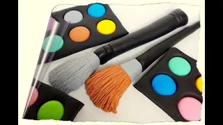 How to make make-up and brush from martipan, fondant, sugarpaste, gumpaste