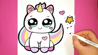 How to Draw a Cute Baby Unicorn - SUPER EASY - HAPPY DRAWINGS