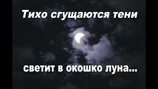 Тихо сгущаются тени, светит в окошко луна