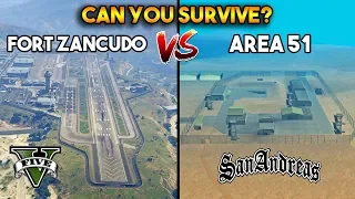 FORT ZANCUDO VS AREA 51 : CAN YOU SURVIVE? (GTA 5 VS GTA SAN ANDREAS)