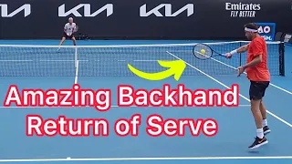 One Handed Backhand Return Of Serve (Grigor Dimitrov Tennis Technique)