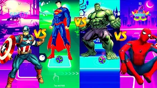 CaptainAmerica VS Deadpool VS Hulk VS Superman | Tiles Hop EDM Rush on ToKo Games channel