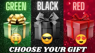 Choose Your Gift 🎁💝🤮 || 3 Gift Box Challenge Green, Black & Red #giftboxchallenge #wouldyourather