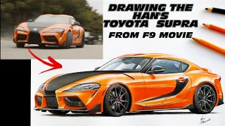 HAN'S TOYOTA SUPRA GR FROM F9 MOVIE (realistic drawing)