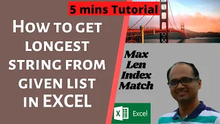 How to get Longest String in Excel