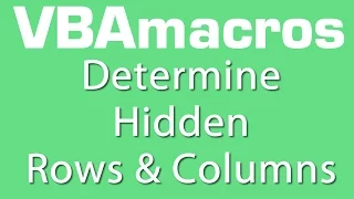 Determine Hidden Rows And Columns - VBA Macros - Tutorial - MS Excel 2007