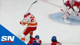 Josh Leivo Fights Off Sprawling Canadiens Defenders For Backhand Goal On Jake Allen