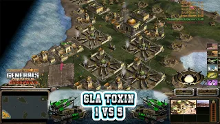 Command & Conquer: Generals - Shockwave - Gla Toxin 1 vs. 7 Hard Generals Gameplay