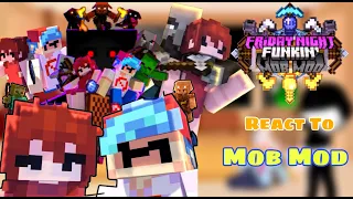 Minecraft Mobs || Fnf React To MOB MOD V1 + Cutscenes || Minecraft Animation