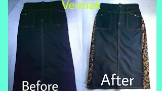 MEMBESARKAN ROK JEANS Dengan MUDAH TANPA JAHIT MESIN