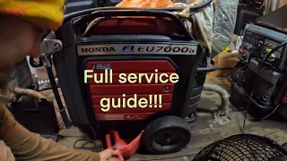 Honda eu 7000 full service guide (oil,spark plug, air filter, and fuel filter)