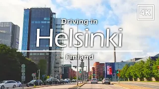 Driving from Helsinki city center to Espoo, Finland - 4K