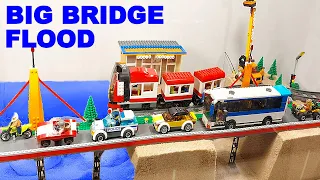 LEGO DAM Breach BIGGEST BRIDGE Collapse - TRAIN CRASH - Videocamera on the TRAIN - ep. 37