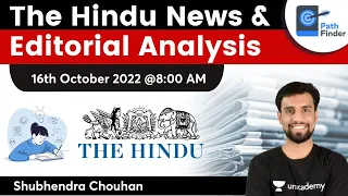 The Hindu News Analysis Show | Daily Current Affairs | 16th October 2022 | Shubhendra Chouhan