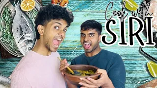 Cook with Siri 👨‍🍳 Couple Goals 👬❤️ සිරී එක්ක බලෙන් කෑම හැදුවා 😎හරියට පපඩම් බදින විදිය 😂 #dempasan