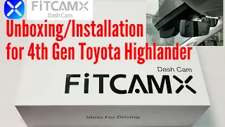 FitcamX 4K Dash Camera Unboxing/Installation/Review for 2020-2023 Toyota Highlanders