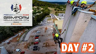 Grimpday 2023 Day 2 - Speedclimb, heavy lifting, scrambling and creative rigging