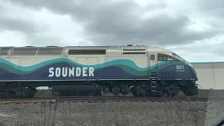 Sounder #921 Southbound Train in Kent, WA: April 13th, 2022