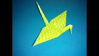 Оригами Журавлик из бумаги. Crane paper