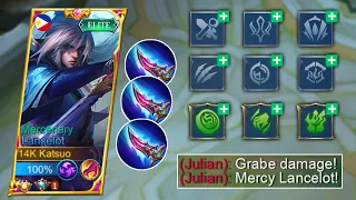 LANCELOT BLADE OF HEPTASEAS BUILD WITH JUNGLE EMBLEM IS 100% BROKEN!! ( MUST TRY ) SOLO RANKED GAME!