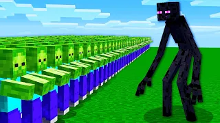 1000 ZOMBIES vs MUTANT ENDERMAN (Minecraft Mob Battle)