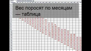 Вес поросят по месяцам — таблица