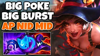 AP Nidalee Mid poke damage is CRAZY (I got spear up to 1700 this game) | 13.16 - League of Legends