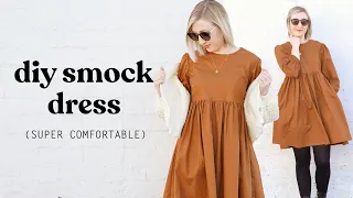 How To Make The PERFECT Everyday Dress (Super Comfy!) | DIY Smock Dress