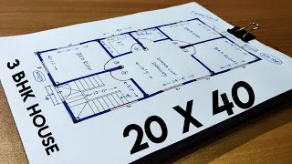 20 x 40 house plan II 800 sqft house plan II 20 X 40 GHAR KA NAKSHA