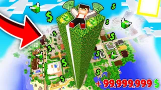 OBUDZIŁEM SIĘ NA GÓRZE PIENIĘDZY 🤑 WARTEJ 99.999.999$ W MINECRAFT?! GPLAY & LAKI