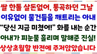 (반전신청사연)쌀한톨 살돈없어, 통곡하던 그날..이유없이 물건들을 캐트린 아내 "당신 지금 뭐하는거야?" 화를 낸순간, 아내가 말해준 역대급 진실[신청사연][사이다썰][사연라디오]