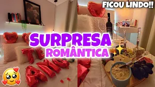 SURPRESA ROMÂNTICA PARA O MARIDO 🥹 NOITE DO VINHO E FRIOS + UM PRESENTE ESPECIAL | ELE AMOU 😍